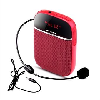 APORO bærbar stemmeforstærker til lærere med kablet mikrofon Headset linning Genopladelig personlig BT -højttalerstøtte Musik FM TF-kort til klassemøder