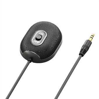 3.5mm Omnidirectional Condenser Conference Computer Microphone Desktop Pick Up Wired Microphone with Mute Function for Video Music Singing Recording Meeting Conference Online Class Game Skype