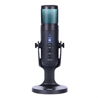 Desktop Mini Condenser Microphone RGB Microphone with Stand for Streaming Podcasting Instrument Recording