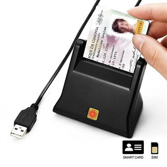 ROCKETEK SCR2 USB Smart CAC ID SIM Bankkortlæser PC Laptop Adapter