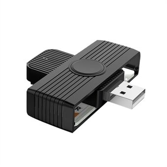 ROCKETEK CR318 Multifunktion USB2.0 Smart Card Reader SIM/ID/CAC-kortstikadapter til Mac Windows-computer