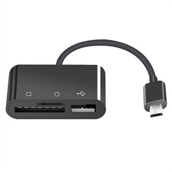 D-138 Micro USB 3 i 1 multifunktionskortlæser TF-kort/hukommelseskort højhastighedsadapter