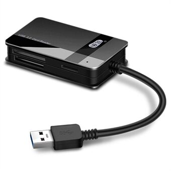 KAWAU C368 USB 3.0 5 Gbps højhastigheds hukommelseskortlæser til SD / CF / TF / MS-kortlæser