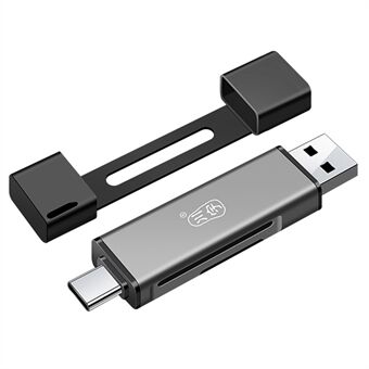 KAWAU C350TDUO USB3.0+Type-C-kortlæser Bærbar mobiltelefon OTG-kortlæser Support SD / TF-kortlæsning