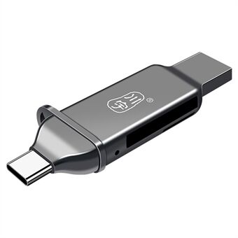 KAWAU C371 USB 3.0+Type C bærbar kortlæser til SD TF MicroSD PC / Laptop / Smart Phone / Tablet