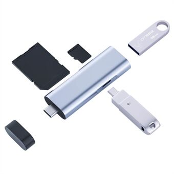 Multifunktion Type-C kortlæser USB-C OTG bærbar hukommelseskortlæser til mobiltelefoner, computere