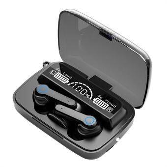 M19 TWS Bluetooth 5.1 Sport Headset Touch Siri Digital Display Trådløse Stereo Øretelefoner Øretelefoner - galvaniseret sølv