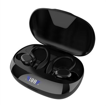 VV2S Trådløs Digital Display HiFi Musik Opkald Ørekrog Headset Bluetooth 5.1 øretelefon Power Bank funktion