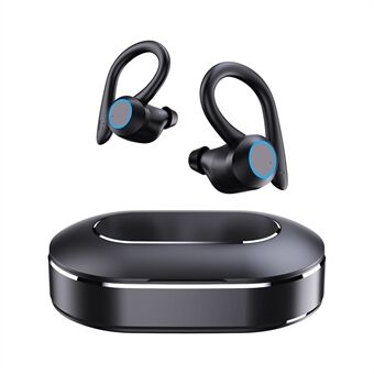 Q23 Headsets med ørekrog Vandtætte TWS trådløse Bluetooth-øretelefoner Sportsberøringsstyrede høretelefoner med opladningskabel - sort