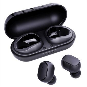T6 Stereo Sound Semi-in-ear Bluetooth Headset Noise Reduction TWS høretelefoner til Apple / Android - Sort