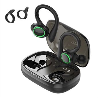I25 Ear-Hook-øretelefon Bluetooth 5.3 Sports Music Wireless Touch-øretelefon med digitalt display-opladningsetui