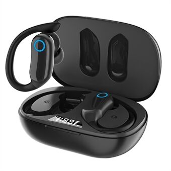 I26 Bluetooth trådløs ørehænger-øretelefon Vandtæt sportshovedtelefon med digitalt display-opladningsetui
