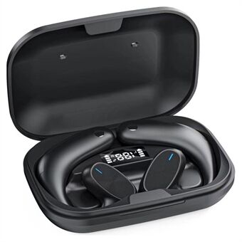 X6 Pro Bluetooth 5.0 Earhook Sports Headset Digital Display Trådløs Stereo Musik høretelefon (CE-certificeret)