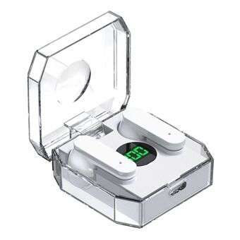 K30 Transparent Capsule Digital Touch Bluetooth Headset Halv-In-Ear trådløse øretelefoner med 200mAh opladningsetui