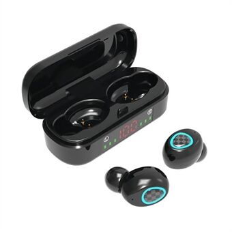 V7 trådløse BT5.0-hovedtelefoner Smart Touch-kontrolknap In-ear Low Latency Sports-øretelefoner med LED-skærm