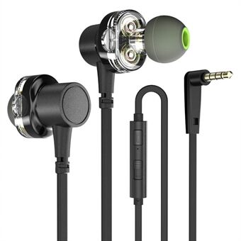 AWEI 3,5 mm in-ear høj opløsning tung bas magnetiske hovedtelefon øretelefoner med mikrofon til MP3 Xiaomi iPhone Samsung Etc.