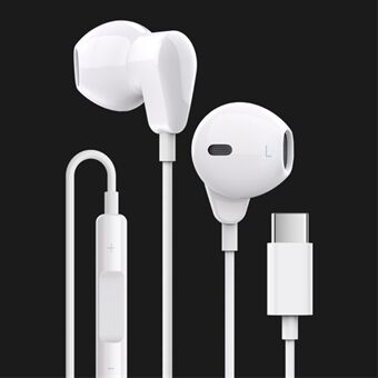ME563-T Type-C In-ear Stereo Earphone for Xiaomi / Huawei Smartphones etc - White