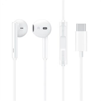 Type-C HiFi Stereo Musik Headset In-ear Kablet mobiltelefon høretelefon med Wire Control Mic