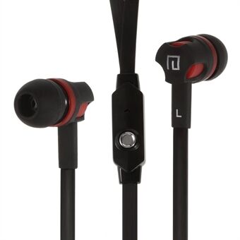LANGSTON JM26 3.5mm Flat In-ear Stereo Earphone Headset with Mic for iPhone Samsung HTC
