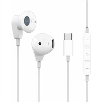 Kablede øretelefoner Type-C stik HIFI Stereo Half In-ear hovedtelefoner til Xiaomi Huawei osv.