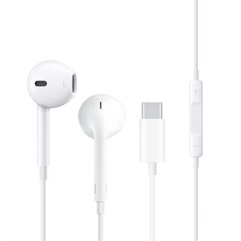 WIWU Earbuds 303 Type-C Interface Kabelført Stereo Earphone Headset Øretelefoner til Xiaomi Huawei - Hvid