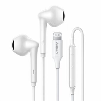 UGREEN 80649 HiTune  Earbuds Headset med ledning i øret med mikrofon og volumenkontrol Kompatibel med 13 Pro Max 12/11/SE/XR/XS/X/Air Mini (MFi-certificeret)