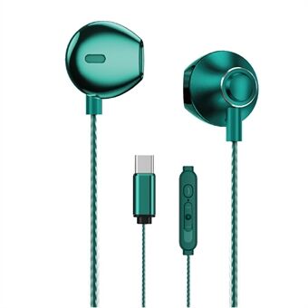 WEKOME YB08 Type-C Metal Musikkablede hovedtelefoner Klar stemmeopkaldslyd Hovedtelefoner til Huawei / Sony / Samsung og mere