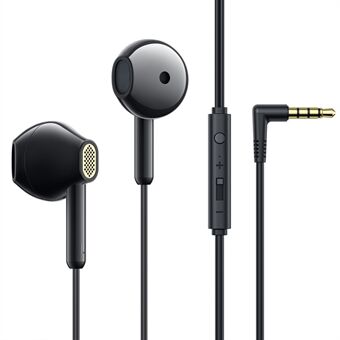 JOYROOM EW05 Vinklet 3,5 mm stik headset Half-In-Ear 3,5 mm AUX hovedtelefon Indbygget Mic HD Clear Stereo Sound Kablet hovedtelefon