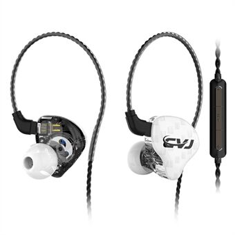 CVJ CSA 3,5 mm kablet headset med mikrofon, støjreducerende HiFi Moving Iron In-Ear hovedtelefoner