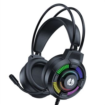 BATXELLENT H81 RGB Headset med ledning Justerbar Gaming-hovedtelefon Støjreducerende øretelefon med mikrofon til pc, bærbare computere, mobiltelefoner