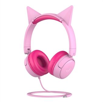 GORSUN GS-E62V Cat Ear Decor Foldebar hovedtelefon til børn HiFi-øretelefon med ledning Over-ear Kid Headset