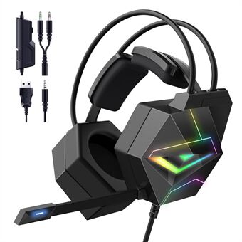 ONIKUMA X20 RGB over-ear hovedtelefon 3,5 mm kabelforbundet gaming headset med støjreducerende mikrofon