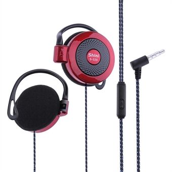 SHINI S520 ørekrog type headset 3,5 mm tråd hovedtelefon Stereo lyd Sports øretelefoner med mikrofon