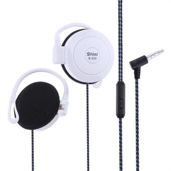 SHINI S520 ørekrog type headset 3,5 mm tråd hovedtelefon Stereo lyd Sports øretelefoner med mikrofon