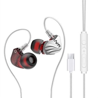 T2000 Music Gaming Headset Vandtæt Type-C In-ear-øretelefoner med ledning med mikrofon