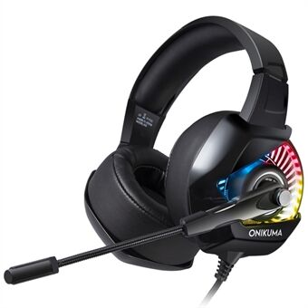 ONIKUMA K6 USB+3,5 mm RGB Gaming Headset Hovedmonteret kablet PC Stereo øretelefon hovedtelefon med mikrofon
