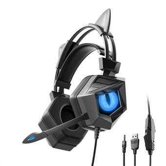 SY-G15 Ears Design Kablet kontrol Gaming-øretelefon 3D Surround Sound-spilheadset med HD-mikrofon og åndelys
