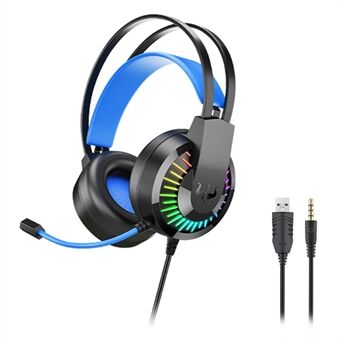 OVLENG GT68 RGB Kablet Gaming Headset Over-Ear E-sports hovedtelefon USB+3,5 mm justerbart headset med mikrofon