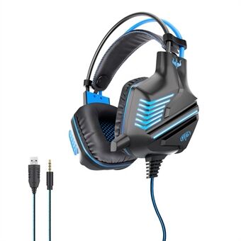OVLENG GT61 Over-ear belysning Gaming Headset HiFi-lyd 3,5 mm AUX+USB-kabel Kablet hovedtelefon med støjreduktionsmikrofon