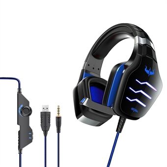 OVLENG GT86 USB+3,5 mm kablet over-ear-hovedtelefon Støjreducerende E-sports gaming-headset med LED-lys