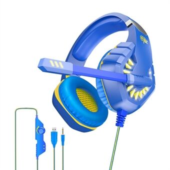 OVLENG GT82 Over-ear LED-belysning Gaming Headset E-sports 3,5 mm+USB-kabel Kablet hovedtelefon med støjreduktionsmikrofon