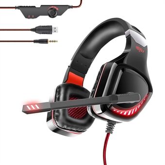 OVLENG GT97 USB+3,5 mm kablet over-ear hovedtelefon Professionelt stereo E-sport gaming headset med LED lys