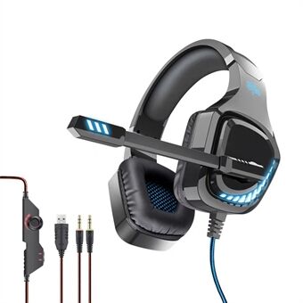 OVLENG GT96 LED-lys Kablet Gaming Headset USB+2x3,5 mm E-sports hovedtelefon Over-Ear 3D Stereo Headset med støjreducerende mikrofon
