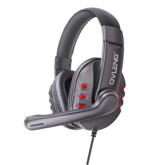 OVLENG Q7 Over-Ear HiFi-lyd Gaming Headset Lydstyrke Justerbar funktion USB-kabel Kablet hovedtelefon E-Sports øretelefon med mikrofon