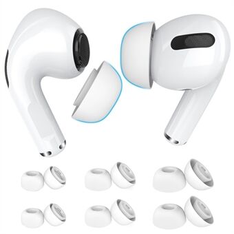AHASTYLE WG86 6 par øretelefoner ørehætter til Apple AirPods Pro 2 / AirPods Pro In-Ear silikone ørepropper Blødt cover erstatning, størrelse: S+M+L