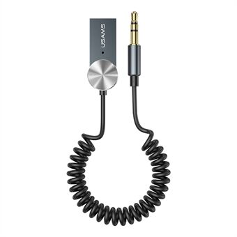 USAMS US-SJ464 Trådløs Bluetooth Adapter Modtager Bil Aux Audio Modtager Guldbelagt 3,5 mm stik