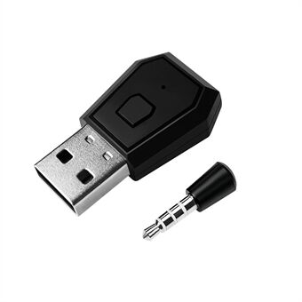 USB 2.0 hovedtelefonmikrofon Bluetooth 4.0 dongle med 3,5 mm adapter til PS4