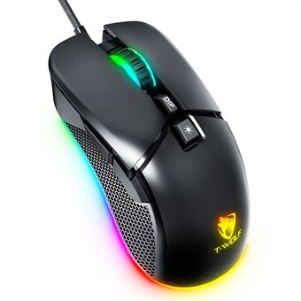 T-WOLF G590 USB Wired Gaming Mus RGB Light 800-7200DPI ABS Computer Laptop Mus