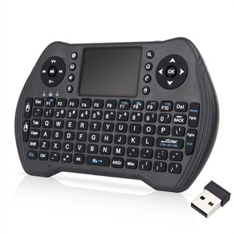 MT10 Baggrundsbelysningstastatur USB 2.4G Air Mouse trådløst tastatur med touchpad til Smart TV, Windows, Notebook