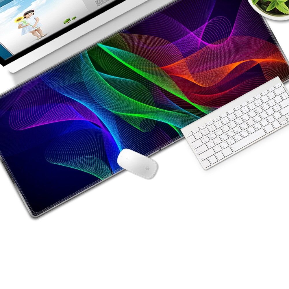 frihed afkom Abe Farverig gaming musemåtte Skridsikker tastaturmåtte Stor skrivebordsmåtte  til PC Computer Laptop, Størrelse: 300x800x3 mm